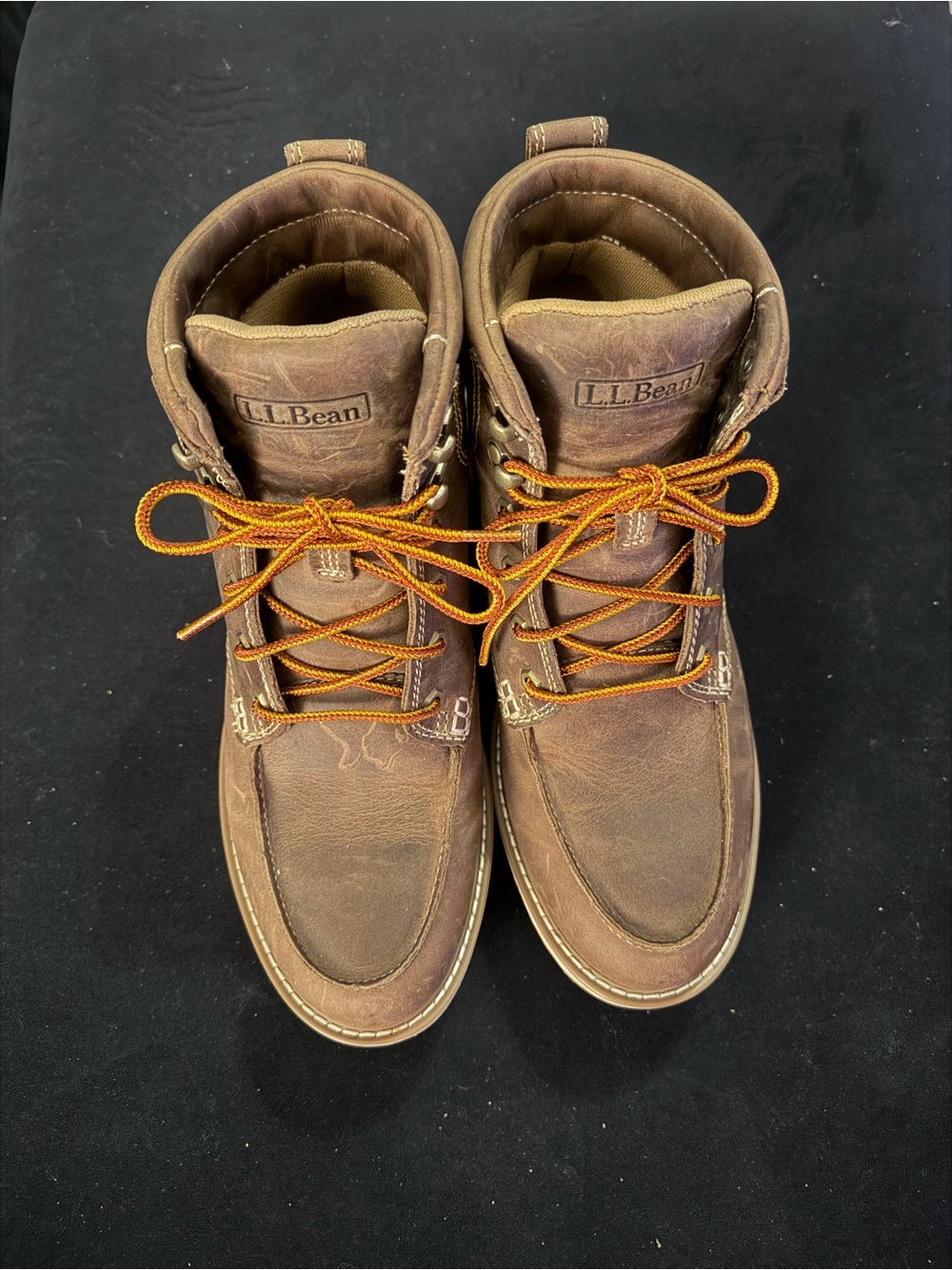 L.L. Bean Brown Leather Lace-Up Moc Toe Boots